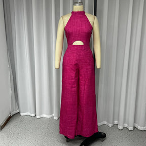 Cut-Out Jumpsuit with Wide-Leg Design OK