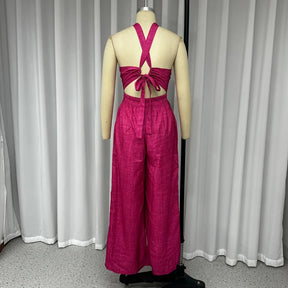 Cut-Out Jumpsuit with Wide-Leg Design OK